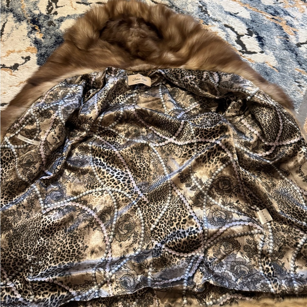 Luxurious Italian Baluchi Tan Mink and sable fur hood jacket coat - Picture 12 of 17